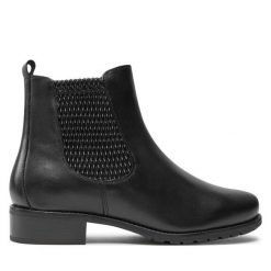 Botki Josef Seibel. Czarne botki Josef Seibel, bez wzorów, bez obcasa, na płaskiej podeszwie, bez zapięcia. Za 519.99 zł.