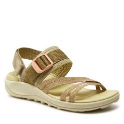 Sandały Merrell. Brązowe sandały Merrell, bez wzorów, bez obcasa, na płaskiej podeszwie, bez zapięcia. Za 279.99 zł.
