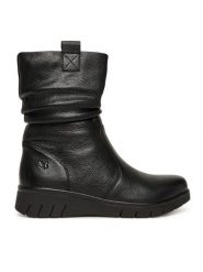 Caprice Botki 9-26455-45 Czarny. Czarne botki Caprice, bez wzorów, ze skóry, bez obcasa, na płaskiej podeszwie, bez zapięcia. Za 589.99 zł.