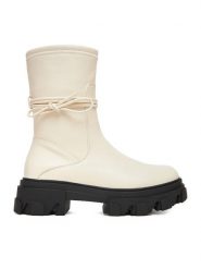 DeeZee Botki 13105 3 Écru. Botki DeeZee, bez wzorów, z materiału, bez obcasa, na płaskiej podeszwie, bez zapięcia. Za 229.99 zł.