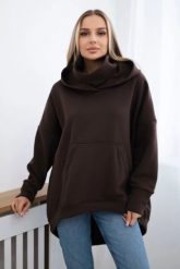 Bluza ocieplana oversize brązowa. Brązowe bluzy KESI, l, bez wzorów, z bawełny, bez kaptura. Za 270.16 zł.