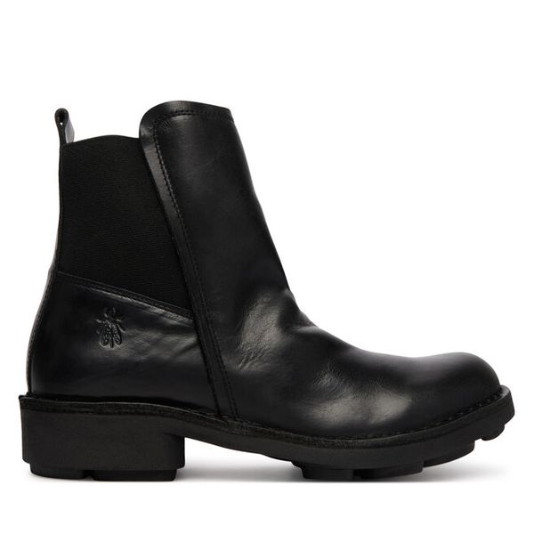 Botki Fly London. Czarne botki Fly London, bez wzorów, bez obcasa, na słupku, bez zapięcia. Za 749.99 zł.