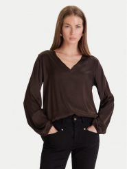 Maryley Bluzka 25IB824/18CO Brązowy Regular Fit. Brązowe bluzki Maryley, xs, bez wzorów, z wiskozy, bez kołnierzyka, bez ramiączek. Za 289.99 zł.