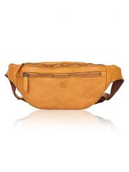 Bellicci Skórzana saszetka "Charmaine" w kolorze musztardowym - 40 x 17 x 6 cm rozmiar: onesize. Brązowe torby na ramię Bellicci, bez wzorów, z materiału, sportowe, przez ramię, bez dodatków. Za 196.95 zł.