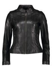 Bugatti Skórzana kurtka w kolorze czarnym rozmiar: 46. Czarne kurtki Bugatti, bez wzorów, ze skóry, bez kaptura. Za 614.96 zł.