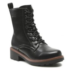 Trzewiki Clara Barson. Czarne botki Clara Barson, bez wzorów, bez obcasa, na słupku, bez zapięcia. Za 79.99 zł.