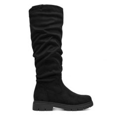 Kozaki Go Soft. Czarne kozaki GO SOFT, bez obcasa, na płaskiej podeszwie, bez zapięcia. Za 249.99 zł.