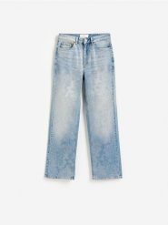 Jeansy straight ze strassem - niebieski. Niebieskie jeansy Reserved, l, bez wzorów. Za 279.99 zł.