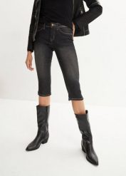 Komfortowe jeansy rybaczki (2 szt.). Szare jeansy bonprix, bez wzorów. Za 179.99 zł.