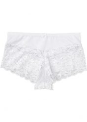 Figi panty z wysokim stanem i koronką. Białe figi bonprix, bez wzorów, z koronki. Za 52.99 zł.