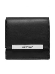 Calvin Klein Portfel K60K612206 Czarny. Czarne portfele Calvin Klein, bez wzorów, ze skóry. Za 139.99 zł.