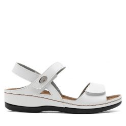 Sandały Inblu. Białe sandały Inblu, bez wzorów, bez obcasa, na płaskiej podeszwie, bez zapięcia. Za 149.99 zł.