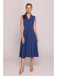 Stylove Sukienka w kolorze granatowym rozmiar: XL. Niebieskie sukienki Stylove, xl, bez wzorów, bez kołnierzyka, bez ramiączek, midi. Za 314.95 zł.