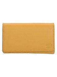 DOUBLE-D Skórzany portfel w kolorze żółtym - 16 x 9 x 3 cm rozmiar: onesize. Żółte portfele DOUBLE D, bez wzorów, z materiału. Za 65.99 zł.
