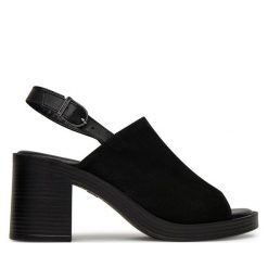 Sandały Tamaris. Czarne sandały Tamaris, bez wzorów, bez obcasa, na słupku, bez zapięcia. Za 279.99 zł.