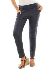 Naturelle en lin Lniane spodnie w kolorze granatowym rozmiar: 38/40. Niebieskie spodnie materiałowe Naturelle en lin, na co dzień, bez wzorów, z materiału. Za 121.99 zł.