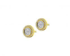 Kolczyki z żółtego złota z diamentami - 0,23 ct - próba 585. Żółte kolczyki Apart, z diamentem, złote. Za 2,990.00 zł.