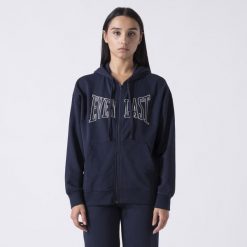 Ikoniczna Bluza Z Kapturem I Pelnym Zamkiem Na Suwak Z Logo Niebieski Morski Baw. Niebieskie bluzy EVERLAST, l, bez wzorów, z bawełny, z kapturem. W wyprzedaży za 172.40 zł.