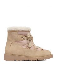 DeeZee Śniegowce 17125-1-BEIGE PU Beżowy. Brązowe trapery i śniegowce DeeZee, z materiału. Za 219.99 zł.