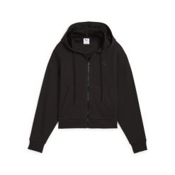 Damska wygodna bluza z kapturem HER na zamek o skróconym kroju PUMA. Czarne bluzy Puma, bez wzorów, z kapturem. Za 186.99 zł.