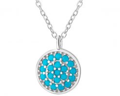 Naszyjnik srebrny z cyrkoniami - koło. Szare naszyjniki Apart, z cyrkonią, srebrne. Za 179.00 zł.