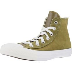 Buty CONVERSE CHUCK TAYLOR ALL STAR HI Zielony. Zielone trampki Converse, bez wzorów, ze skóry, bez zapięcia. Za 205.99 zł.