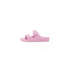 Klapki damskie Birkenstock Arizona Eva Fondant. Czerwone klapki Birkenstock, bez wzorów, z materiału, bez obcasa. Za 279.00 zł.