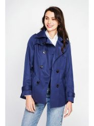 ASSUILI Trencz w kolorze niebieskim rozmiar: 40. Niebieskie płaszcze Assuili, bez wzorów, z tkaniny, bez kaptura. Za 304.99 zł.