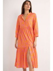 Josephine & Co Sukienka "Dolores" w kolorze pomarańczowo-różowym rozmiar: 38. Pomarańczowe sukienki Josephine & Co, na co dzień, bez wzorów, z bawełny, bez kołnierzyka, bez ramiączek, maxi, proste. Za 239.99 zł.