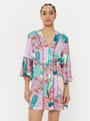 Maaji Sukienka letnia Japanese Eden PT2472CPO003 Fioletowy Regular Fit. Fioletowe sukienki Maaji, na lato, s, bez wzorów, z syntetyku, bez kołnierzyka, bez ramiączek. Za 239.99 zł.