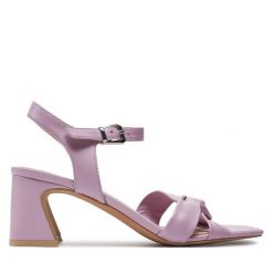 Sandały Caprice. Czerwone sandały Caprice, bez wzorów, bez obcasa, na słupku, bez zapięcia. Za 269.99 zł.