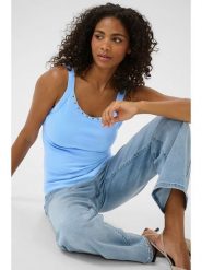 Kaffe Top w kolorze błękitnym rozmiar: XL. Niebieskie topy Kaffe, xl, bez wzorów, bez kołnierzyka, bez ramiączek. Za 56.99 zł.