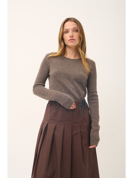 Just Cashmere Kaszmirowy sweter "Joyce" w kolorze szarobrązowym rozmiar: M. Brązowe swetry Just Cashmere, m, bez wzorów, z kaszmiru, bez ramiączek. Za 456.87 zł.