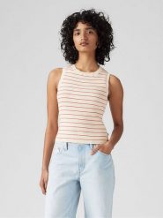 Levi's Top w kolorze kremowo-czerwonym rozmiar: M. Brązowe topy Levi's®, m, bez wzorów, prążkowane, bez kołnierzyka, bez ramiączek. Za 145.26 zł.