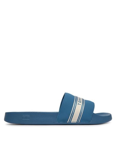 Tommy Hilfiger Klapki Logo Tape Webbing FW0FW09359 Niebieski. Niebieskie klapki TOMMY HILFIGER, bez wzorów, z syntetyku, bez obcasa. Za 112.99 zł.