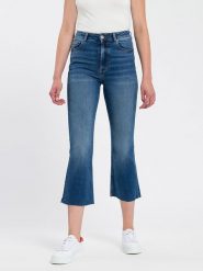 Cross Jeans Dżinsy - Flare fit - w kolorze niebieskim rozmiar: W25. Niebieskie jeansy Cross Jeans, z aplikacjami, z podwyższonym stanem. Za 48.39 zł.