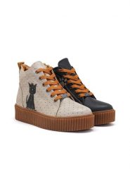 Goby Sneakersy w kolorze granatowo-kremowym rozmiar: 37. Brązowe trampki Goby, bez wzorów, za kostkę, bez zapięcia. Za 249.76 zł.