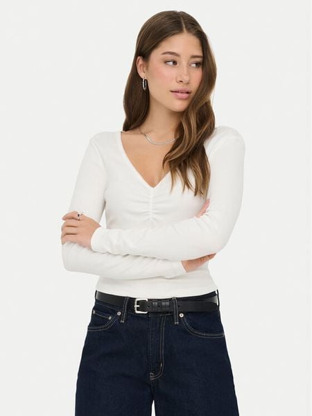ONLY Bluzka Betty 15365756 Biały Standard Fit. Białe bluzki Only, l, bez wzorów, z bawełny, bez kołnierzyka, bez ramiączek. Za 64.99 zł.
