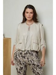 Curvy Lady Kurtka przejściowa w kolorze beżowym rozmiar: 48/50. Brązowe kurtki Curvy Lady, bez wzorów, prążkowane, bez kaptura. Za 93.07 zł.