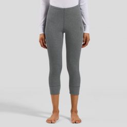 Legginsy damskie Odlo BL BOTTOM 3/4 ACTIVE WARM ECO. Szare legginsy Odlo, s, bez wzorów, z materiału, z obniżonym stanem. Za 249.99 zł.