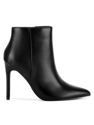 DeeZee Botki WYL3588-10 Czarny. Czarne botki DeeZee, bez wzorów, z materiału, bez obcasa, na szpilce, bez zapięcia. Za 179.99 zł.