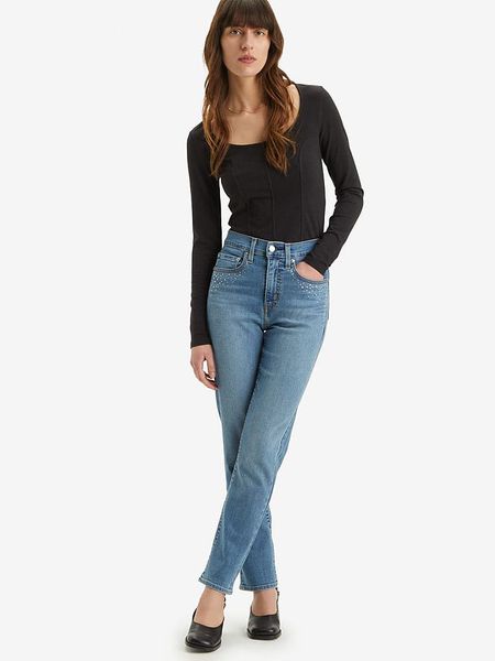 Levi's Dżinsy - Slim fit - w kolorze niebieskim rozmiar: W28/L32. Niebieskie jeansy Levi's®, l, z aplikacjami, z podwyższonym stanem. Za 220.12 zł.