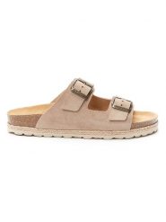Mandel Skórzane klapki w kolorze szarobrązowym rozmiar: 38. Brązowe klapki Mandel, bez wzorów, ze skóry, z otwartym noskiem, bez obcasa. Za 173.99 zł.