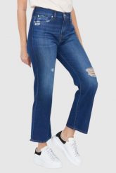7 FOR ALL MANKIND Granatowe jeansy z rozszerzoną nogawką Riley Ankle Boot, Rozmiar 28. Niebieskie jeansy 7 for all mankind, s, bez wzorów. W wyprzedaży za 599.99 zł.