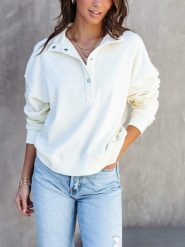 Milan Kiss Bluza w kolorze kremowym rozmiar: XL. Brązowe bluzy Milan Kiss, xl, bez wzorów, bez kaptura. Za 152.99 zł.