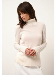 Just Cashmere Kaszmirowy sweter "Lexie" w kolorze białym rozmiar: M. Białe golfy Just Cashmere, m, bez wzorów, z kaszmiru, bez ramiączek. Za 264.15 zł.