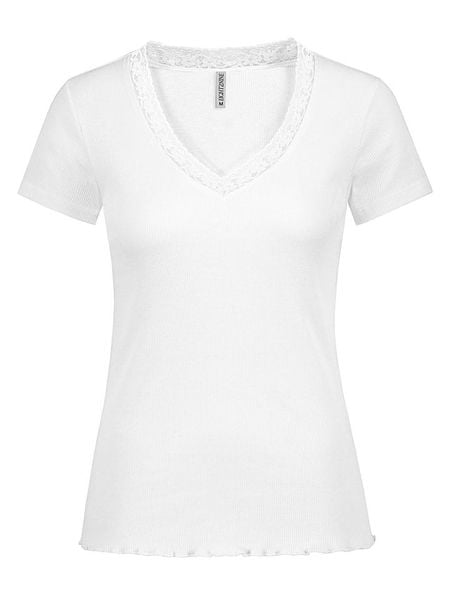 Eight2Nine Koszulka w kolorze białym rozmiar: S. Białe bluzki Eight2Nine, s, bez wzorów, z koronki, bez kołnierzyka, bez ramiączek. Za 43.99 zł.