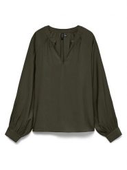 Vero Moda Bluzka w kolorze khaki rozmiar: XS. Brązowe bluzki Vero Moda, xs, bez wzorów, bez kołnierzyka, bez ramiączek. Za 109.95 zł.