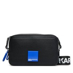 Torebka Karl Lagerfeld Jeans. Czarne listonoszki Karl Lagerfeld Jeans, bez wzorów, z jeansu, bez dodatków. Za 649.99 zł.