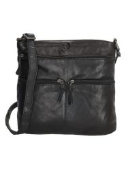 HIDE & STITCHES Skórzana torebka w kolorze czarnym - 27,5 x 28 x 4 cm rozmiar: onesize. Czarne torby na ramię HIDE & STITCHES, bez wzorów, z materiału, na ramię, bez dodatków. Za 239.99 zł.